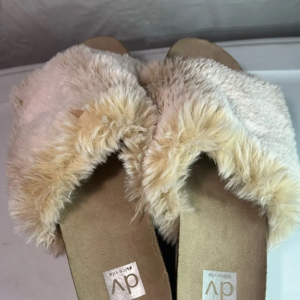 Dolce vita ilenia platform fuzzy SLIDES size 10 NEUTRAL